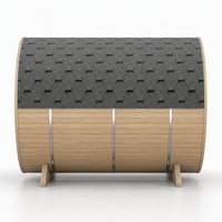 Triunity SUANA-SD Moderne, poêle de sauna infrarouge lointain électrique commercial extérieur 9KW pour 2 personnes, finition anti-UV, cèdre rouge