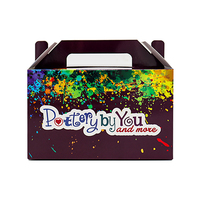 Boîtes cadeaux portables personnalisées W186 avec logo violet, emballage personnalisé pour artisanat en poterie, revêtement UV, gaufrage, matériaux recyclés