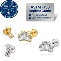 Pendientes de Titanio de Grado Implante ASTM F136 JIAXIN con Rosca Interna para Labret, Hélix, Tragus y Labio, Joyería Fina para Piercing Corporal