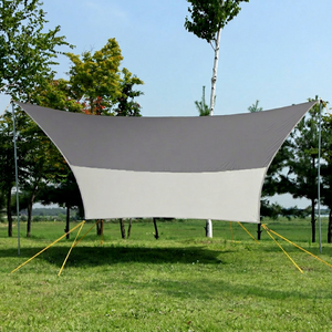 CAMPTOWN HEXA <b>TARP</b> XL-300 PRO Four-season Hexagonal <b>Tarp</b> 520x520 cm 3000mm Waterproof Black Pigment PU Coating UV-CUT Side Pole - Product Image 1