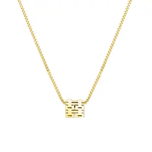 情侣饰品不锈钢汉字Xi魅力项链意味着男性双重幸福幸运女性结婚礼物