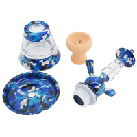 Narguilé Portable Arabe en Gros, Petit, en Plastique Acrylique, à 1 Tuyau, Verre, Chicha, Set d'Accessoires