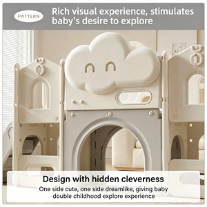 Ensemble de toboggan, balançoire et structure d'escalade en plastique PE pour enfants, équipement de terrain de jeu multifonctionnel pour tout-petits, maternelle et garderie - Product Image 2