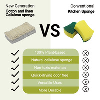 Éponge en coton, lin, cellulose, éponge en pâte à papier, éponge naturelle pour la vaisselle, éponge écologique pour la cuisine