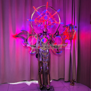 LED Light up Sci-Fi Angel Armor <strong>Costume</strong>, Glowing Mechanical Suit with <strong>Halo</strong> Wings for Stage, Events, Parties and Cosplay - Product Image 2