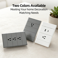 Nuevo Diseño de Productos para el Hogar, Enchufe de Pared Eléctrico Estándar Estadounidense 118 con Interruptor Delgado de 10A y Enchufe para Uso Doméstico, Material de PC