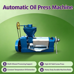 Nueva Prensa de Aceite Automática de Acero Inoxidable, Prensa de Tornillo de Alto Rendimiento para el Procesamiento de Múltiples Semillas Oleaginosas, Capacidad de 40 kg/h - Product Image 1
