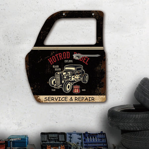 Letreros Metálicos Hot Rod Rebel, Decoración de Pared Metálica Black Death Man Cave, Letrero Retro para Puerta de Coche, Bar, Pub, Garaje, Letrero Metálico Vintage para Colgar en la Pared - Product Image 1
