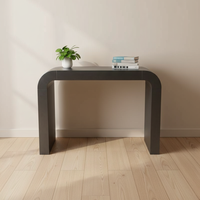 Table d'appoint moderne en bois massif noir Heywood, écologique, pour salon et événements de mariage
