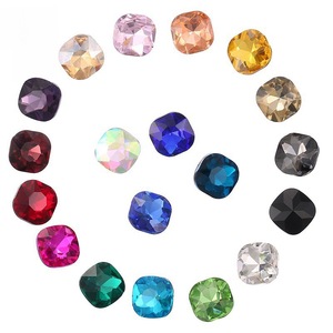Fat square diamond, <b>real</b> silver base, <b>crystal</b> glass diamond, clothing decoration, applied-diamond DIY material accessories - Product Image 1