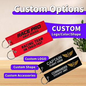 Portachiavi Personalizzato in Tessuto Ricamato su Due Lati con Anello Metallico e Logo, Testo o Motivo Personalizzati - Product Image 3