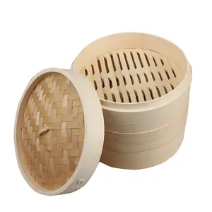 Minivaporera de bambú ecológica, cesta de vapor de bambú, venta al por mayor