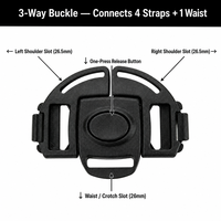 Boucle de harnais en plastique à 5 points et 3 voies de 26 mm pour poussette, chaise haute, siège auto, sécurité bébé OEM ODM