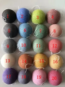 Wholesale 100% Natural Konjac Sponge Half Ball Shape For Face Exfoliating And Deep Pore Cleansing Various Colors