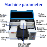 Mesin Printer UV Flatbed Ukuran A4 / Mesin Cetak UV untuk Cetak Casing Ponsel, Bola Golf, Pulpen, Gantungan Kunci