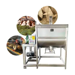 China Granule Mixer Cement Premix Cattle Mini Animal Feed Mill and 100 Kg Horizontal Feed Mixer for Sale