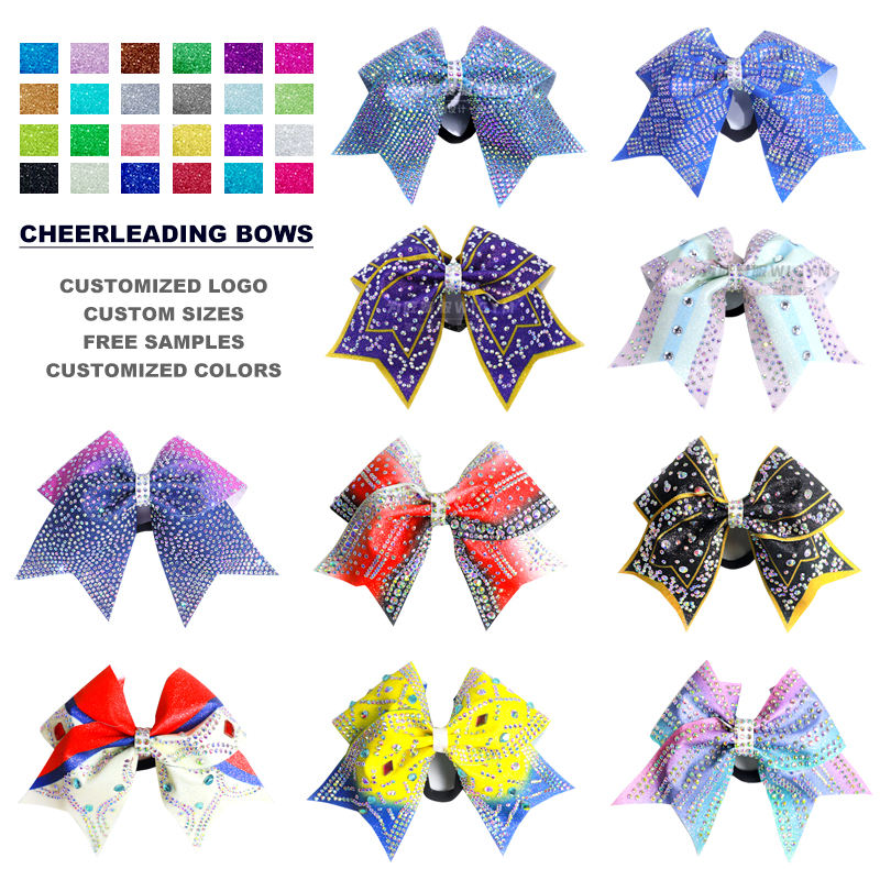 Customizable Cheer and Dance Hair Bows Sublimated in Any Color and Design for School Team Cheerleading