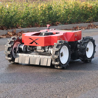 Tondeuse à gazon robotisée 4 roues motrices certifiée CE |   2000W 4 temps (essence/électrique) |   Autonome et télécommandé |   Éjection arrière à rotation nulle