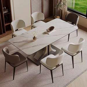 Tavoli da banchetto per famiglie barocche <span class=keywords><strong>tavolo</strong></span> da pranzo contemporaneo in acciaio inossidabile <span class=keywords><strong>tavolo</strong></span> da pranzo con <span class=keywords><strong>sedie</strong></span> - Product Image 4