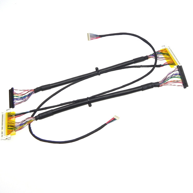 Cable Manufacturing Custom JAE Molex 20Pin 30 Pin 40Pin 50Pin Connector High Voltage Lcd Screen Display Lvds Cable Assembly
