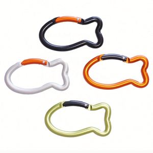 Premium <b>Custom</b> LOGO Laser Engraved Goldfish Design Heavy Duty Aluminum Alloy Sports Outdoor Use <b>Key</b> <b>Ring</b> Spring Snap Carabiner - Product Image 3