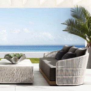 Ensemble de canapés de jardin en teck moderne et élégant pour terrasse extérieure, cour, hôtels, villas, parcs - Imperméable, durable, style détente pour la maison - Product Image 2