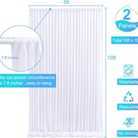 Rideau de fond de scène en polyester, voile de soie laiteuse, draperie rectangulaire pour mariages, festivals et grandes cérémonies