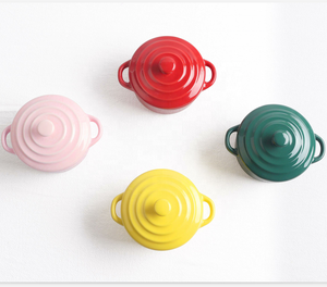 Mini plat de cuisson rond résistant à la chaleur avec poignées <span class=keywords><strong>Cocotte</strong></span> en céramique - Product Image 2