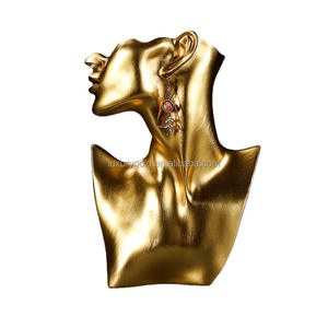 Espositore per Gioielli da Vetrina, Supporto per Orecchini e Collane in Resina Bianca/Argento/Oro, Busto Espositivo per Gioielleria - Product Image 4