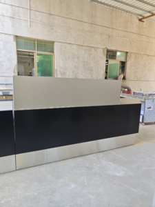 Mostrador <span class=keywords><strong>de</strong></span> Recepción <span class=keywords><strong>de</strong></span> Acero Inoxidable Personalizable <span class=keywords><strong>de</strong></span> Primera Calidad, Diseño Único, Desmontable, Fácil <span class=keywords><strong>de</strong></span> Instalar para Bar, Hotel, Restaurante, Gimnasio - Product Image 1