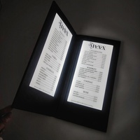 Support de menu LED de haute qualité menu Led éclairé Restaurant Bar discothèque rechargeable rétro-éclairé couverture de menu