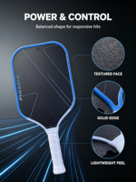 Raquette de pickleball en tissu carbone thermoformé, nouvelle technologie de base en carbone, approuvée PA aux États-Unis, pour une puissance accrue et une meilleure sensation, vente en gros