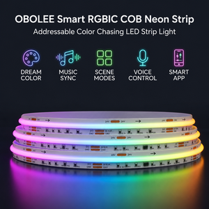 ไฟ LED แบบ COB RGBIC กว้าง 10 มม.  แบบ Addressable LED RGB IC WS2811 12V  576LEDS/M  ไฟ LED แถบแสง - Product Image 2