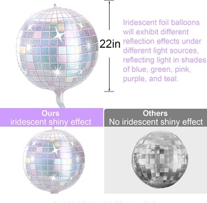 Globos Iridiscentes <span class=keywords><strong>de</strong></span> Bola Disco Plateados, Globos <span class=keywords><strong>de</strong></span> Aluminio para Fiestas <span class=keywords><strong>de</strong></span> Cumpleaños, Despedidas <span class=keywords><strong>de</strong></span> Soltera, Fiestas <span class=keywords><strong>de</strong></span> Música <span class=keywords><strong>de</strong></span> <span class=keywords><strong>los</strong></span> 70, 80 y <span class=keywords><strong>90</strong></span> - Product Image 6