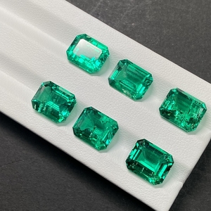 Giấy chứng nhận đá <span class=keywords><strong>Emerald</strong></span> tổng hợp 10x8mm 2.7 Cts, hình bát giác, mọc trong phòng thí nghiệm, giống <span class=keywords><strong>Emerald</strong></span> Colombia - Product Image 3