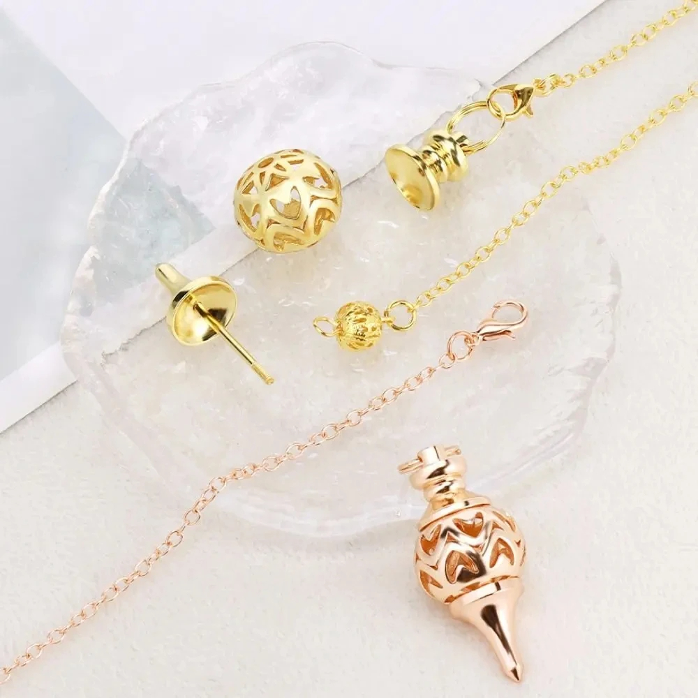Copper Spiritual Point Pendulum For Divination Healing Dowsing Wicca Balancing Pointed Cone Pendant Pendulum Banmo