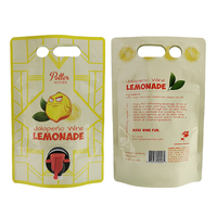 Sachet Doypack jetable à fond doublement renforcé pour bière, en feuille d'aluminium composite, avec valve papillon indépendante, rouge