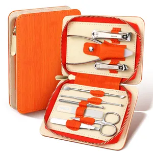 9 PCS Nail Clipper Manicure Pedicure Set Professional Nail Cutter Trimming Tools with Travel Case Kit Sets Stainless Steel
