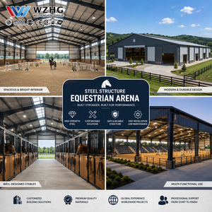 Grande arène d'équitation intérieure à portée libre avec structure en acier sur mesure pour projets équestres professionnels - Product Image 2