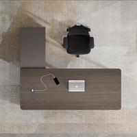 Bureau administratif modulaire en forme de L, personnalisable, haut de gamme, moderne, en plaque MFC E0