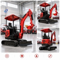 Mini-excavatrice à chenilles de 1,5 tonne, 1 tonne, 2 tonnes, 3,5 tonnes avec accessoires, EPA EURO 5 CE, pour ferme, maison, jardin, livraison gratuite