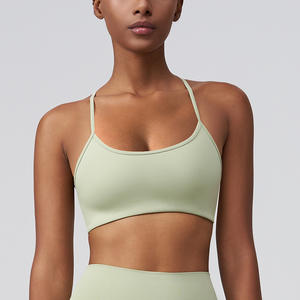 High Quality Women's Gym <strong>Sports</strong> <strong>Bra</strong> With Padded Spaghetti Strap Workout <strong>Bra</strong> Plus Size Lightweight And Breathable Front Logo - Product Image 2