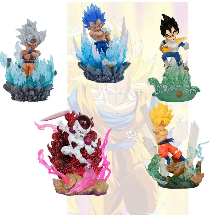 8CM Freeza/Vegeta/Goku Anime Dragão Goku Bola DBZ Modelo Presentes Collectible Figura para Crianças brinquedo com luz