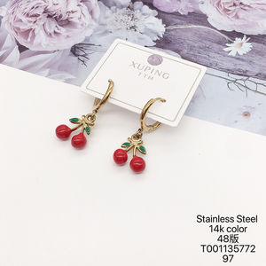 <span class=keywords><strong>Orecchini</strong></span> XUPING Gioielli all'Ingrosso in Acciaio Inox Placcato Oro per Bambina con Ciliegia, Fragola, <span class=keywords><strong>Coccinella</strong></span> e Cuore Rosa - Product Image 5