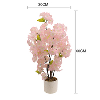 Bunga Sakura Buatan Tangan Romantis Warna Pink Putih, Bunga Sakura Palsu untuk Dekorasi Pernikahan atau Rumah
