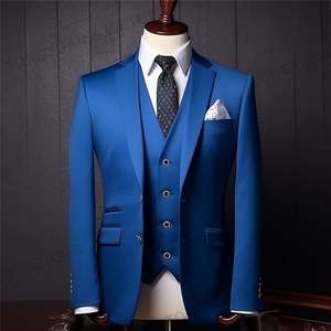 Elegante tendencia elegante talla grande ajuste sólido manga larga Formal Tops Prom Terno Masculino Slim Blazers traje de hombre solo - Product Image 3