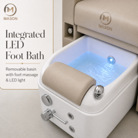 Fauteuil de pédicure automatique moderne de luxe, canapé de massage réglable à 180°, bain de pieds en céramique à remous, pour salon de manucure professionnel