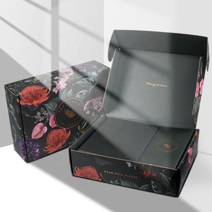 Elegant <strong>Flower</strong> Printed High Quality Corrugated Board Shipping Packaging <strong>Box</strong> Customized Prices with Embossing Matt Lamination - Product Image 1