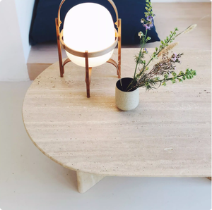 Offre Spéciale maison marbre Table à manger ensemble 6 places taille personnalisée meubles décoration Table basse pierre forme ovale pierre Table à manger - Product Image 2