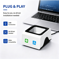 Escáner de Código de Barras de Escritorio JR P5, Alta Velocidad, Lector de Códigos QR 1D y 2D, Manos Libres, Plataforma de Presentación USB, CE, ROHS, FCC